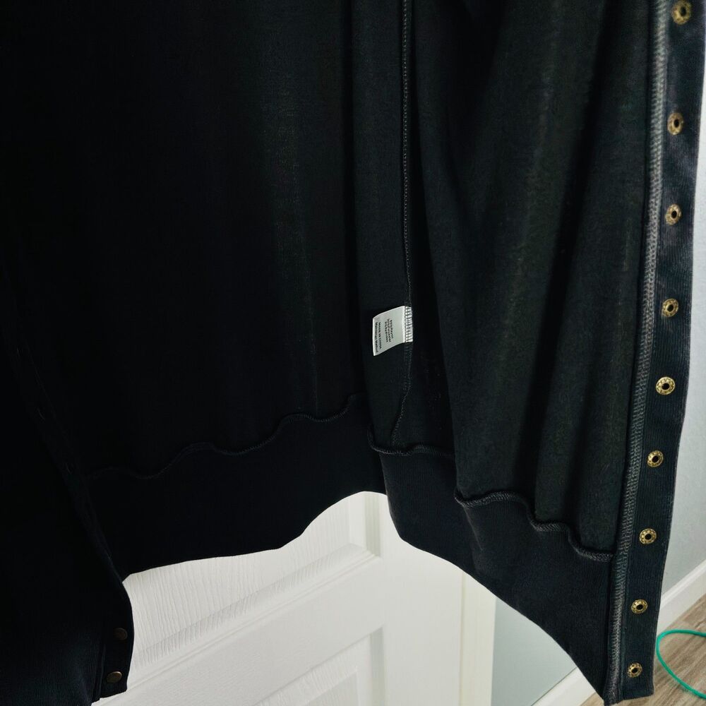 MEROKEETY Spring Knit Cardigan Sweater Snap Button Down Open Front Black Top - Picture 7 of 10